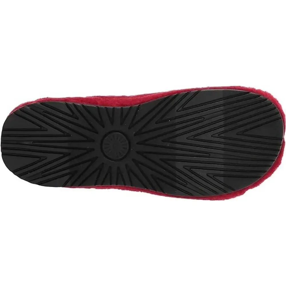 UGG Fluff You Slide Sandals Samba Slip-On Slipper Mens Size 8 Red Sheepskin